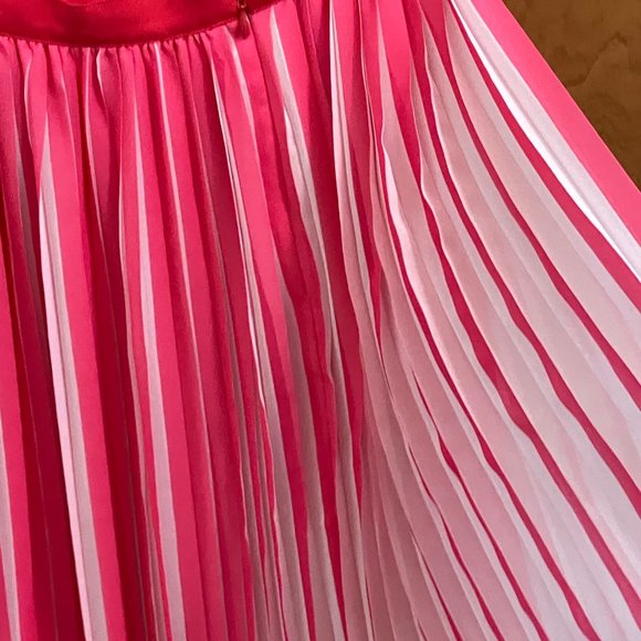 J. Crew Peekaboo Stripe Pleated Skirt in Pink and White (NWT) - Picture 3 of 8